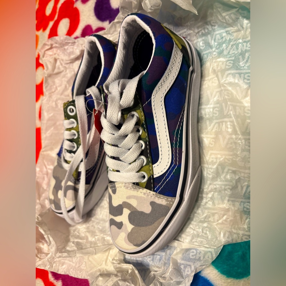 Kids, vans size 12 1/2, gender neutral, mixed shades of camo, brand new